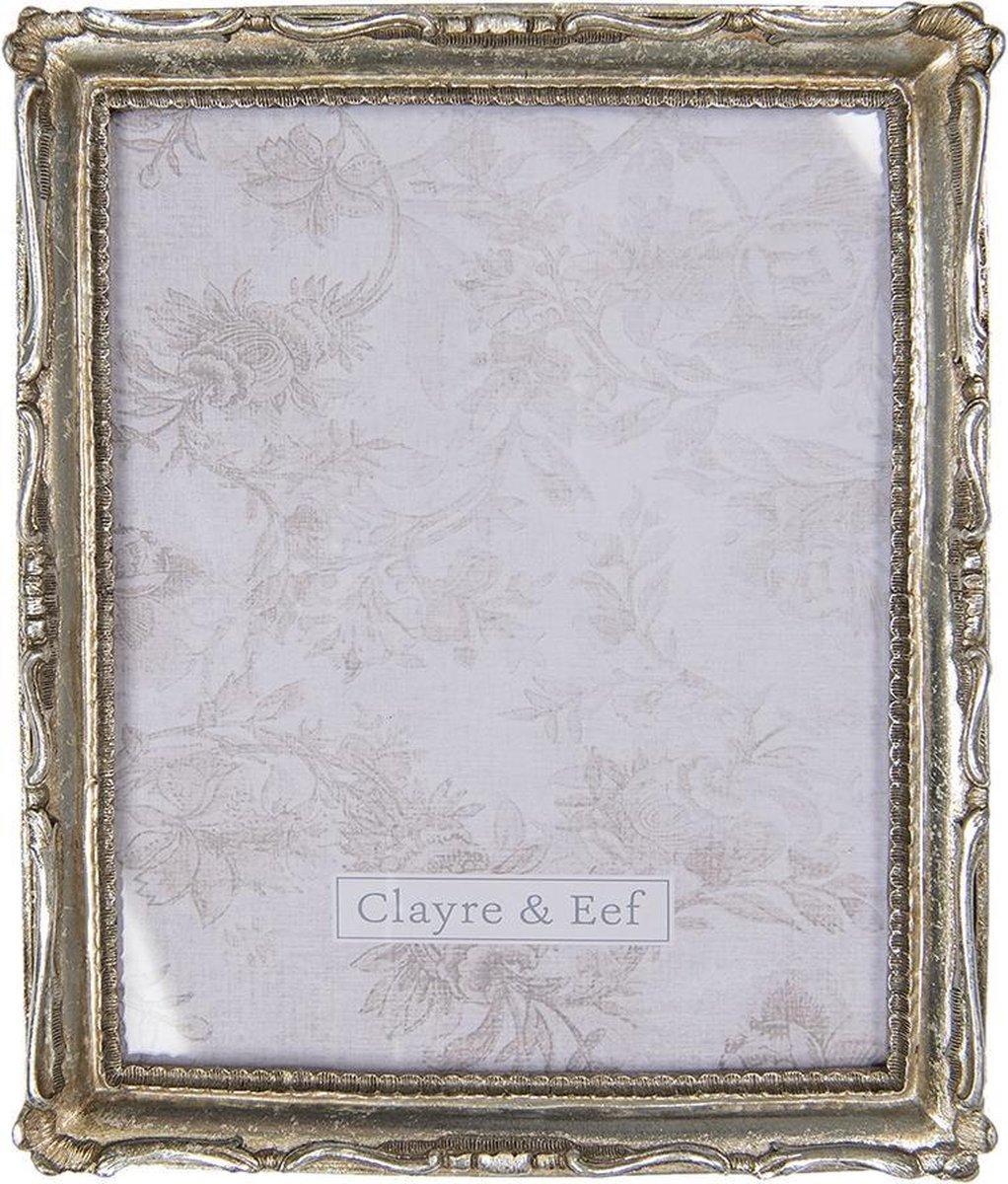 Clayre & Eef Fotolijst 24*3*29 Cm / 20*25 Cm Zilverkleurig Polyresin / Glas Rechthoekig 2f0670 - Silver