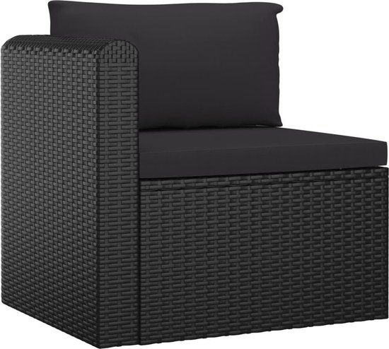 Vidaxl 5-delige Loungeset Met Kussens Poly Rattan - Zwart