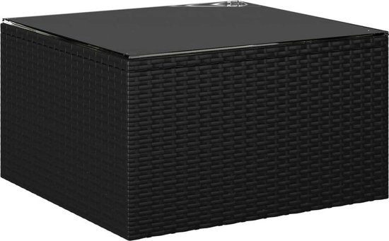 Vidaxl 5-delige Loungeset Met Kussens Poly Rattan - Zwart