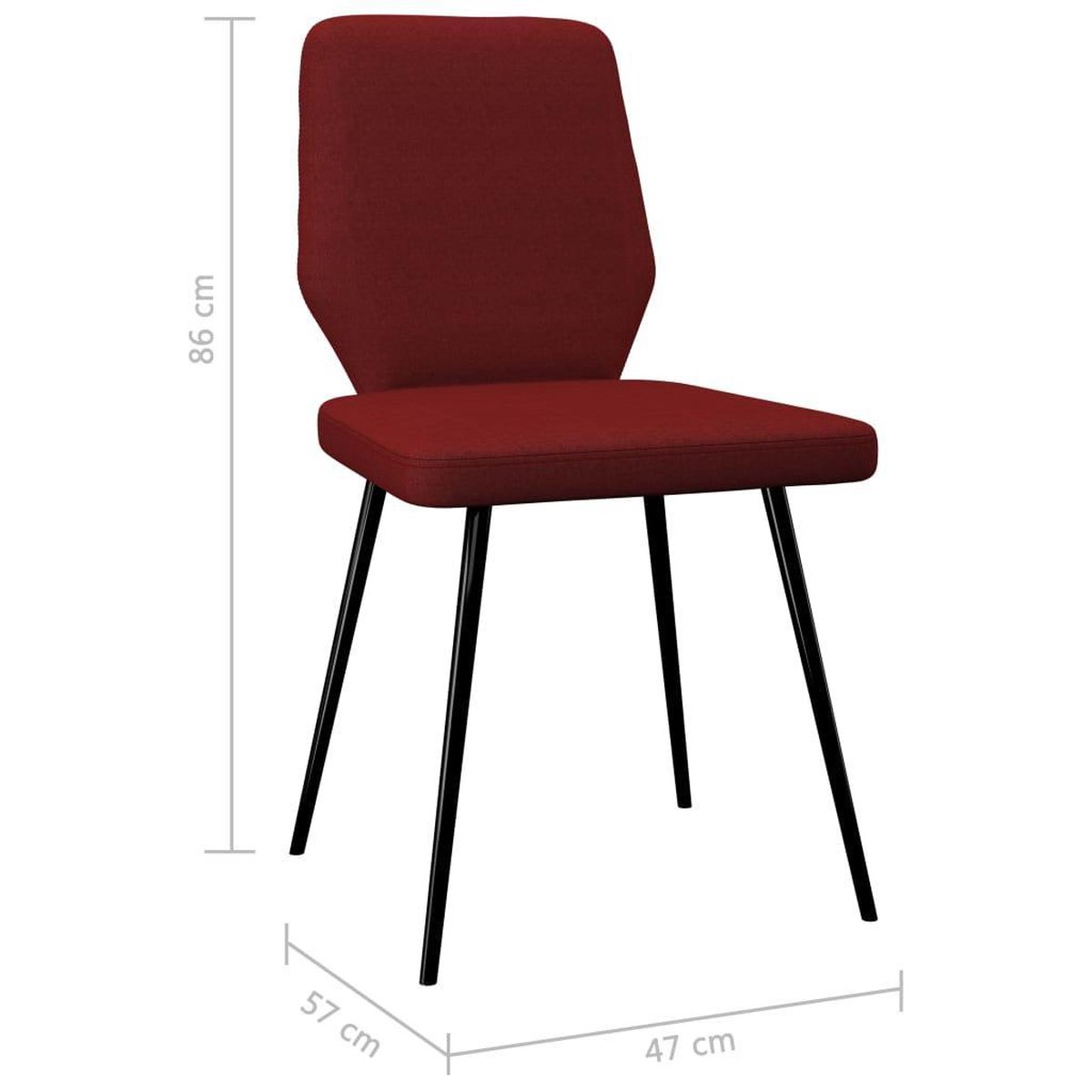 Vidaxl Eetkamerstoelen 4 St Stof Wijn - Rood