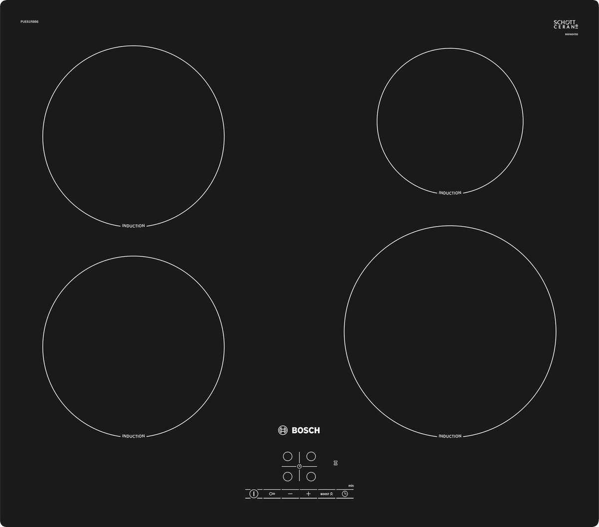 Bosch inductie kookplaat (inbouw) PUE61RBB6E - Zwart