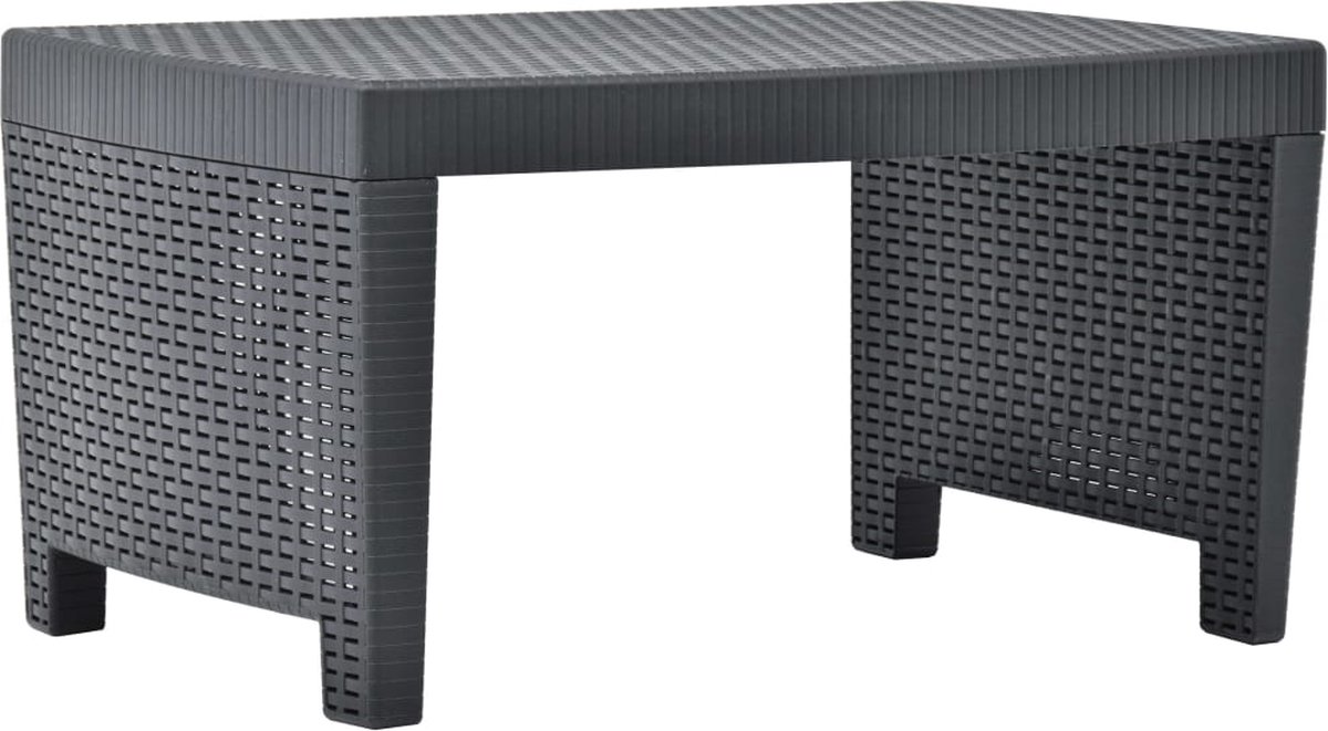 Vidaxl 3-delige Loungeset Kunststof Antraciet - Grijs