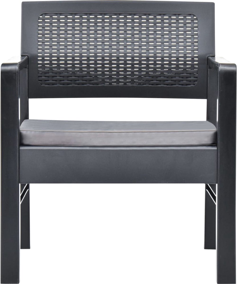 Vidaxl 3-delige Loungeset Kunststof Antraciet - Grijs