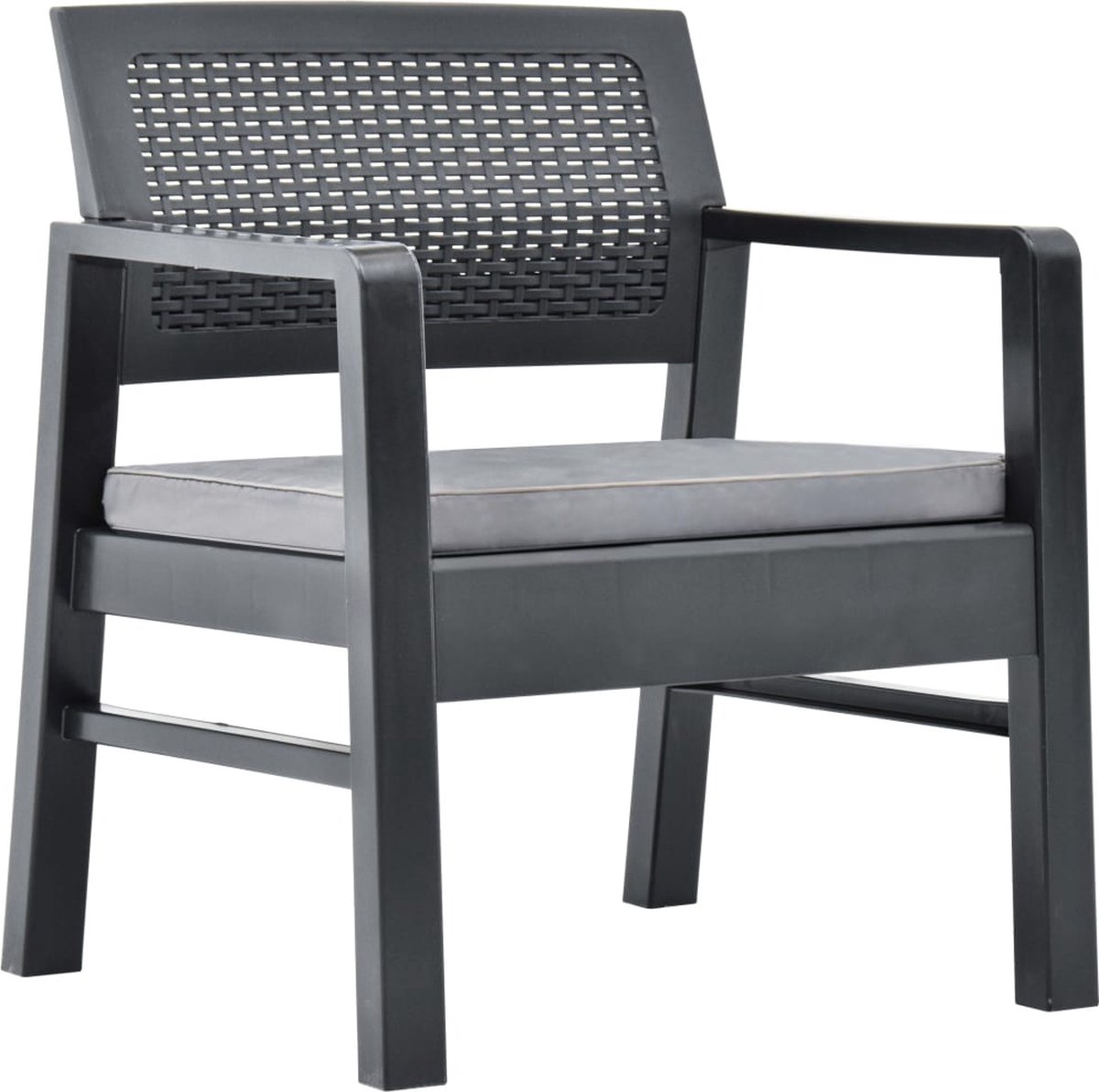 Vidaxl 3-delige Loungeset Kunststof Antraciet - Grijs