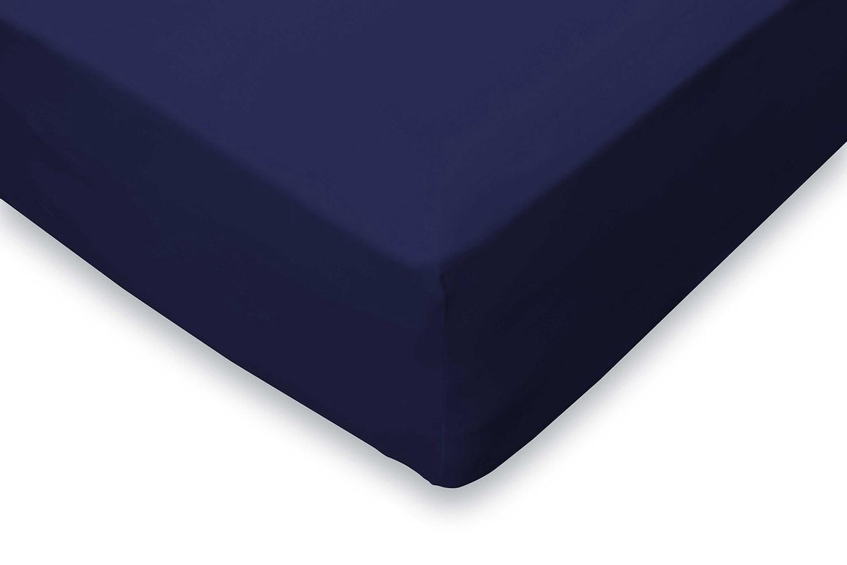 Elegance Topper Hoeslaken Jersey Katoen - Donker 200x200cm - Blauw