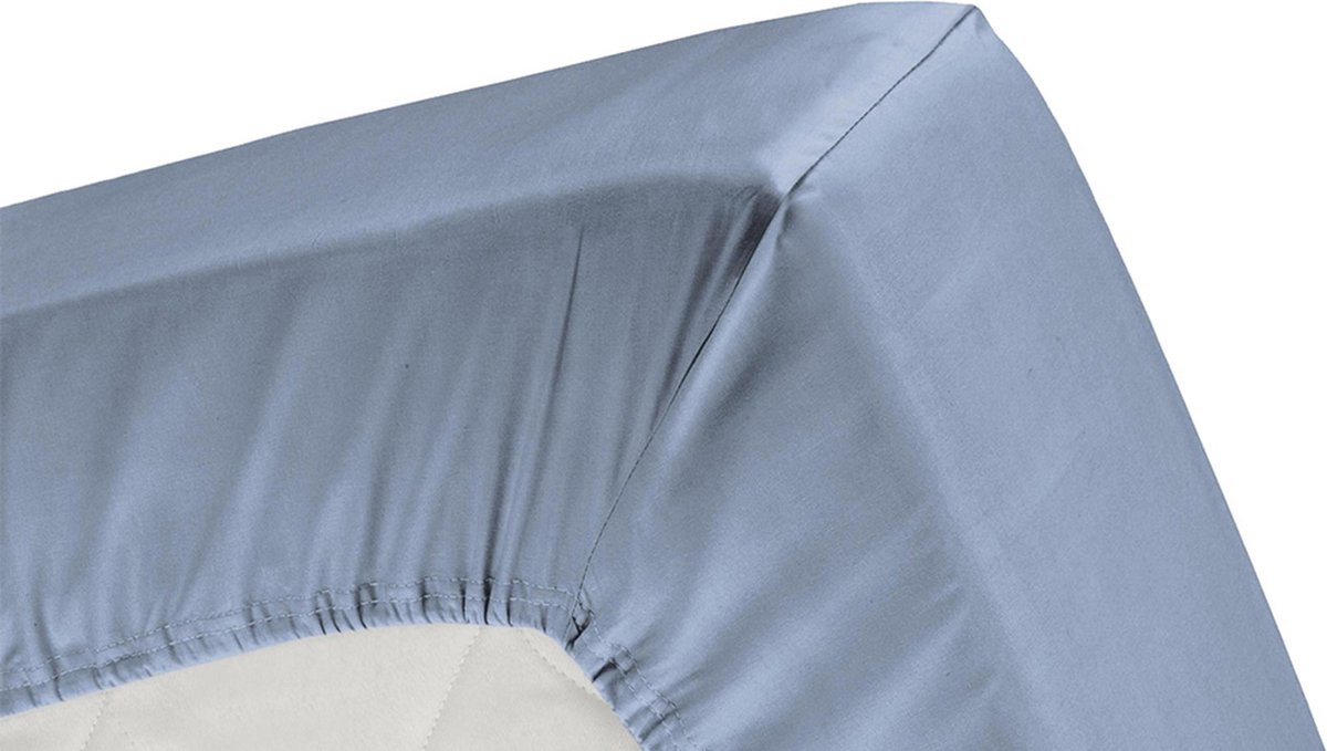 Cinderella Hoeslaken Basic Katoen 40cm Hoekhoogte - Saffier 160x200cm - Blauw