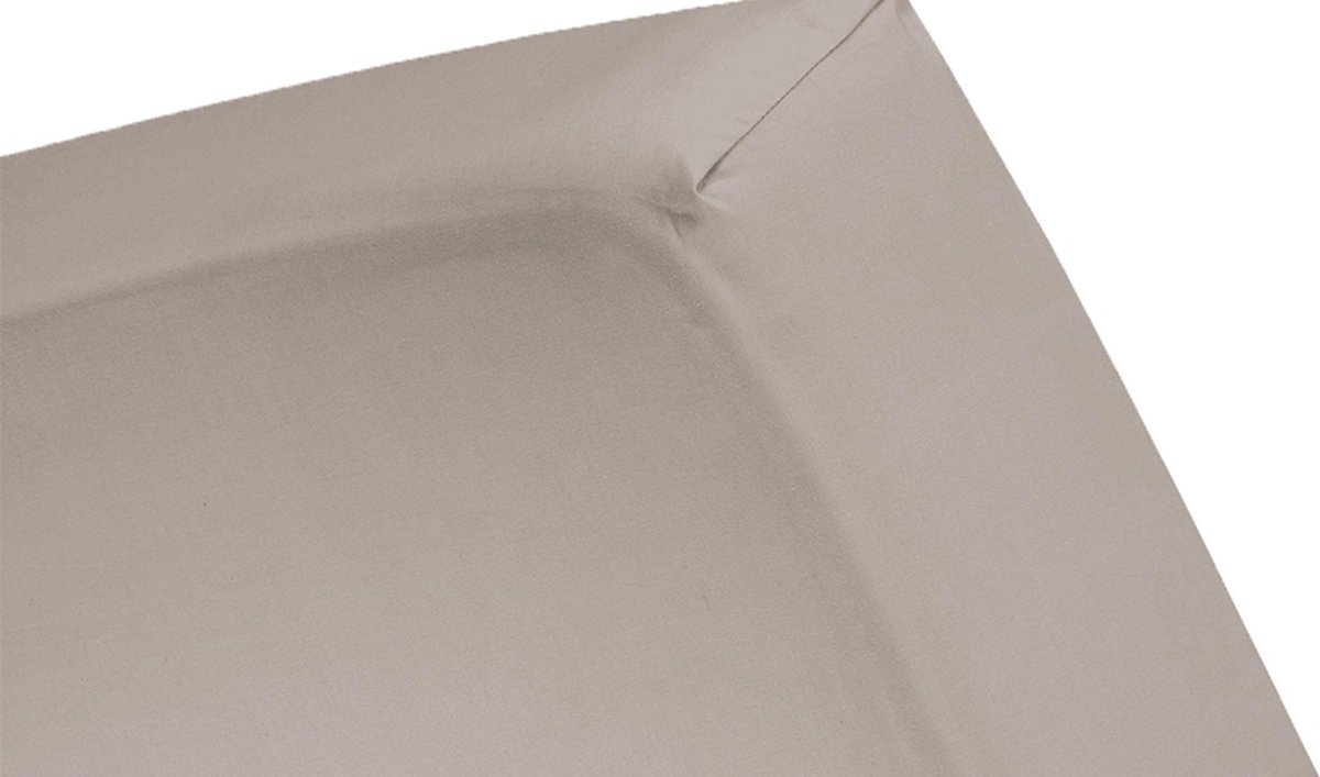 Cinderella Hoeslaken Basic Katoen 40cm Hoekhoogte - Taupe 180x210cm - Bruin