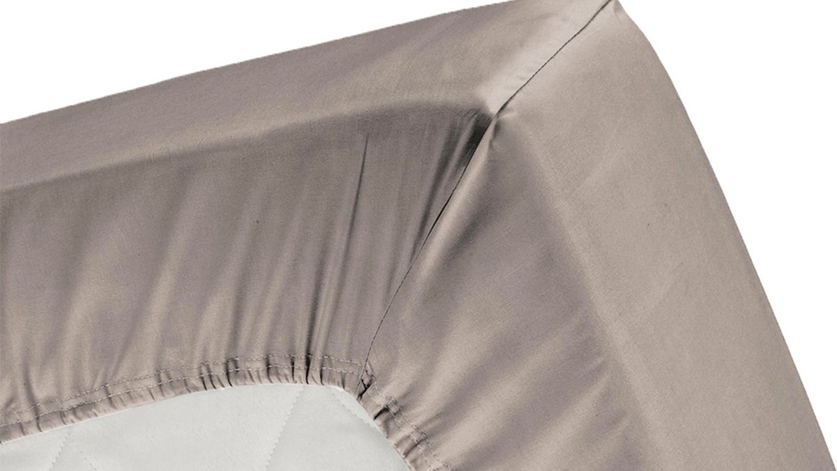 Cinderella Hoeslaken Basic Katoen 40cm Hoekhoogte - Taupe 180x210cm - Bruin