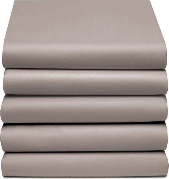 Cinderella Hoeslaken Basic Katoen 40cm Hoekhoogte - Taupe 180x210cm - Bruin
