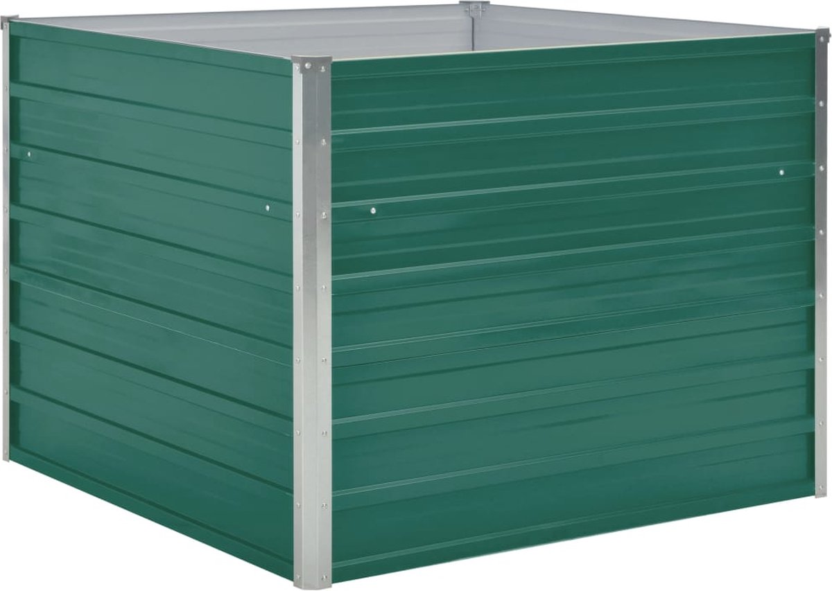 Vidaxl Plantenbak Verhoogd 100x100x77 Cm Gegalvaniseerd Staal - Verde