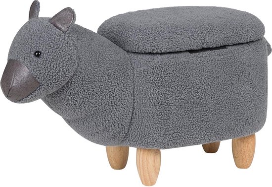 Beliani Alpaca Hocker Polyester 30 X 65 Cm - Grijs