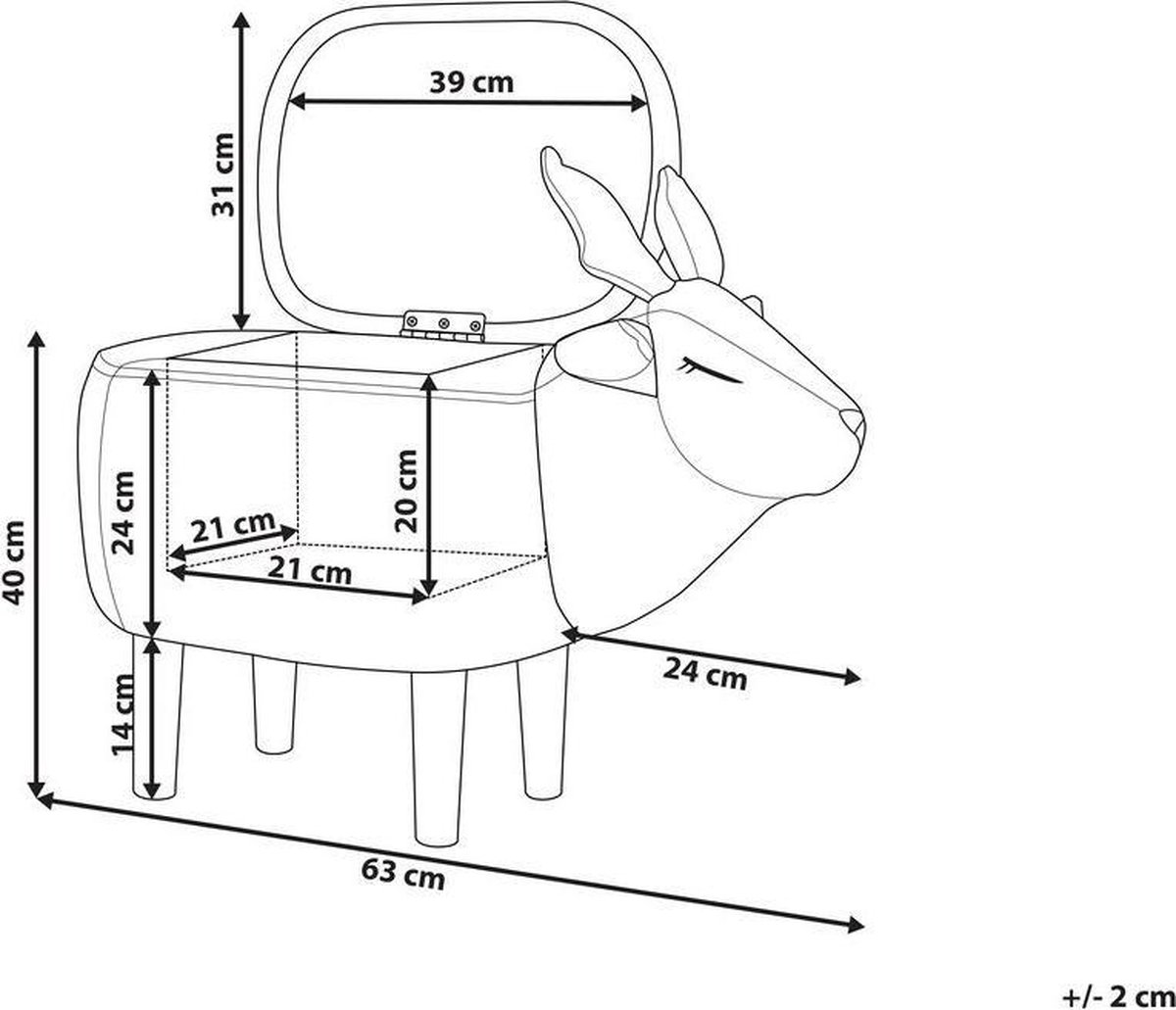 Beliani Reindeer Hocker Polyester 31 X 63 Cm - Blauw