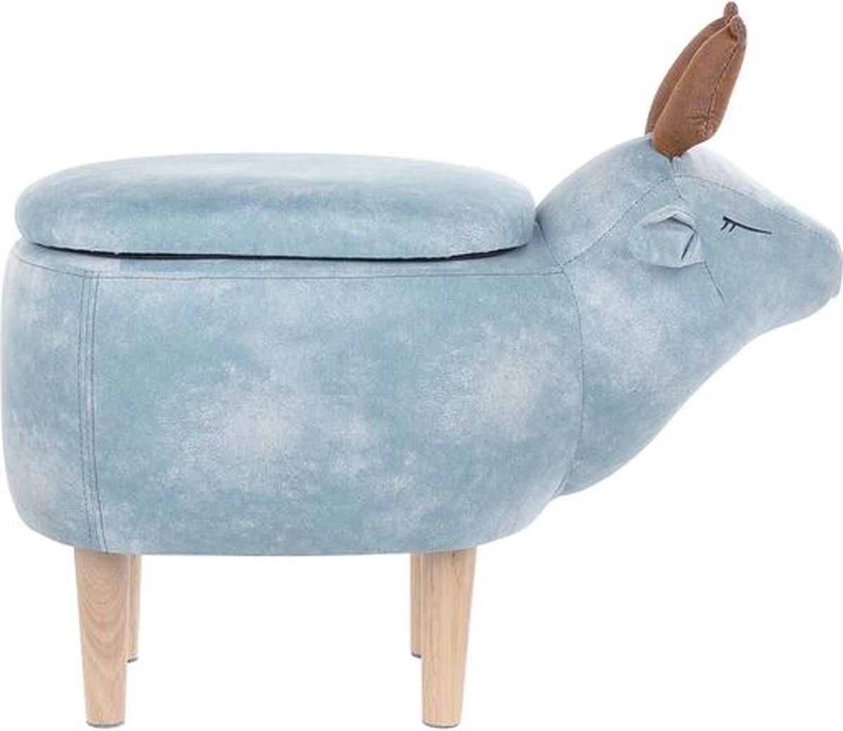 Beliani Reindeer Hocker Polyester 31 X 63 Cm - Blauw