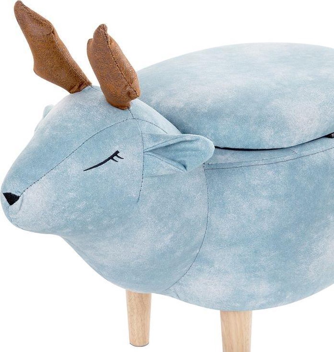 Beliani Reindeer Hocker Polyester 31 X 63 Cm - Blauw