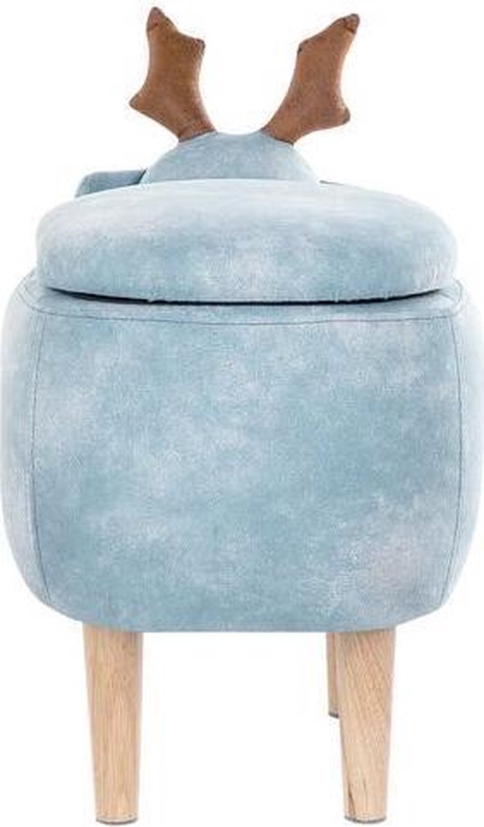 Beliani Reindeer Hocker Polyester 31 X 63 Cm - Blauw