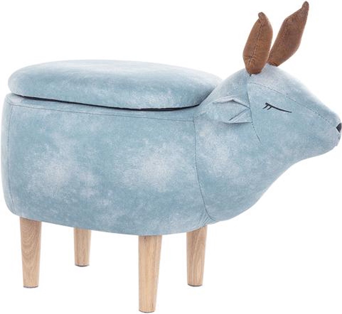 Beliani Reindeer Hocker Polyester 31 X 63 Cm - Blauw
