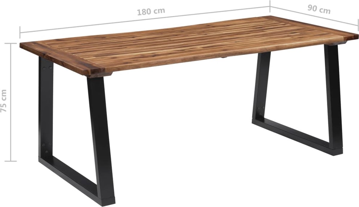 Vidaxl Eettafel 180x90cm Massief Acaciahout - Bruin