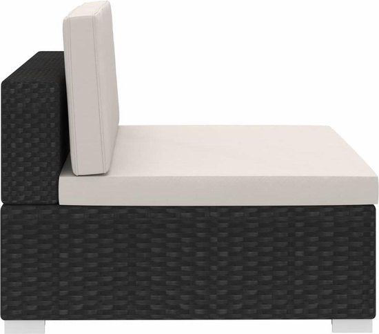 Vidaxl 3-delige Loungeset Met Kussens Poly Rattan - Zwart