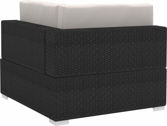 Vidaxl 3-delige Loungeset Met Kussens Poly Rattan - Zwart