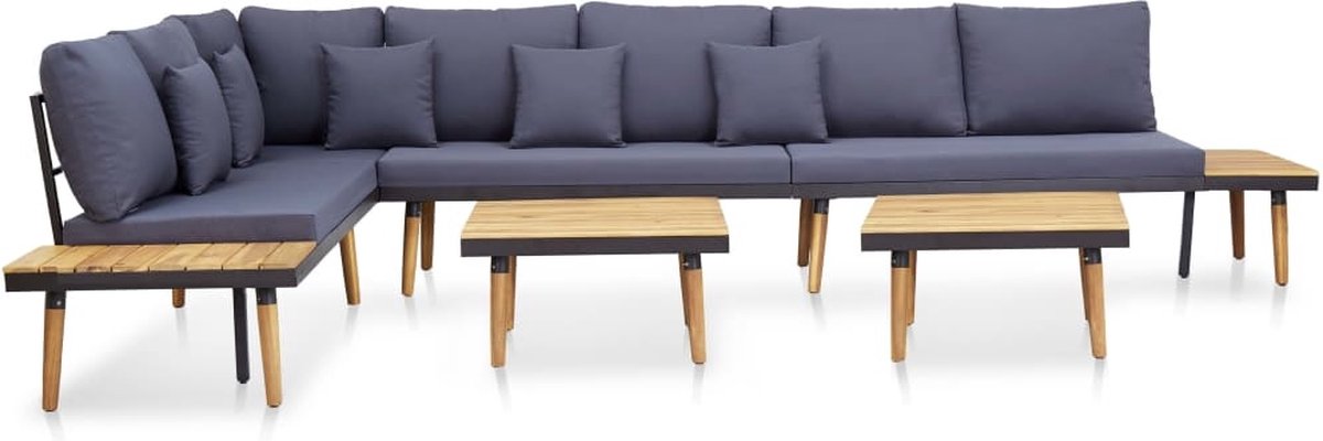 Vidaxl 5-delige Loungeset Met Kussens Massief Acaciahout - Bruin