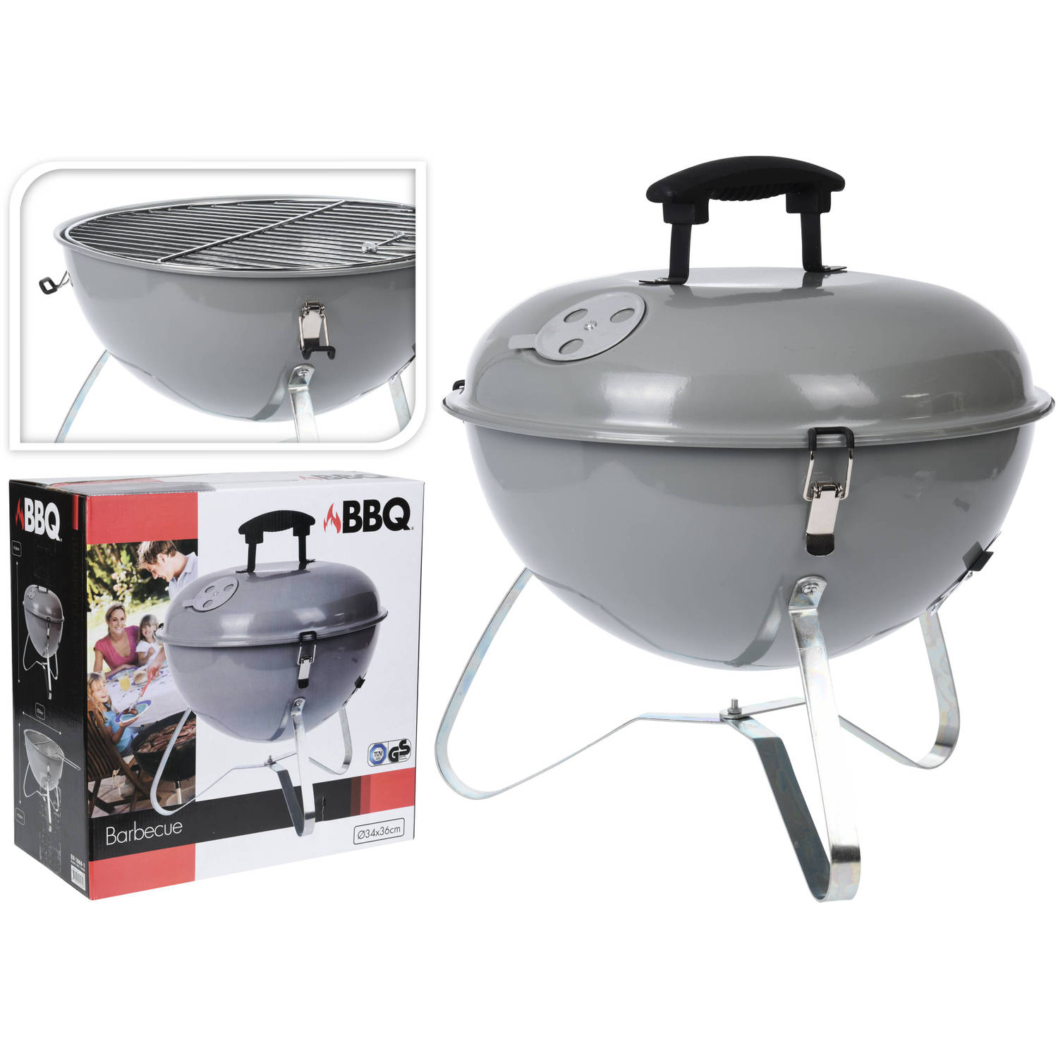 Koopman International Bbq Bolvorm 37cm - Grijs