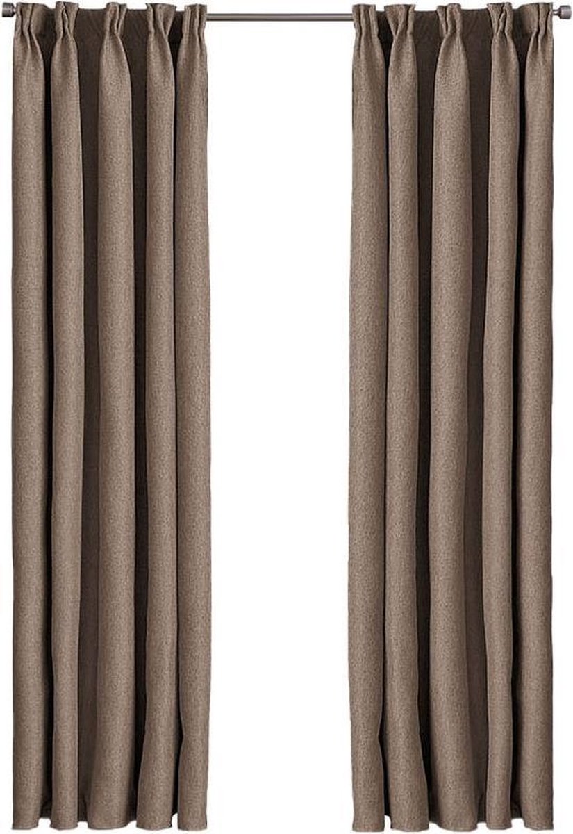 Larson Premium - Premium Gordijn - Luxury Home Edition - Met Haken - 3m X 2.7m - Taupe