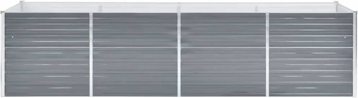 Vidaxl Plantenbak Verhoogd 320x80x77 Cm Gegalvaniseerd Staal - Grijs