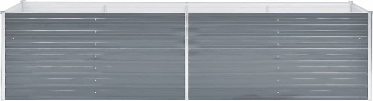 Vidaxl Plantenbak Verhoogd 320x80x77 Cm Gegalvaniseerd Staal - Grijs
