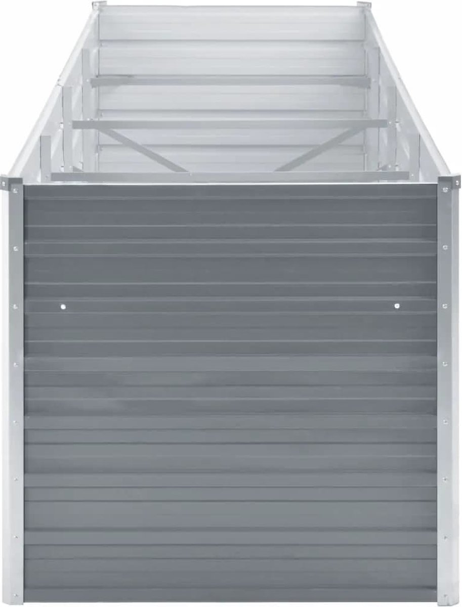 Vidaxl Plantenbak Verhoogd 320x80x77 Cm Gegalvaniseerd Staal - Grijs