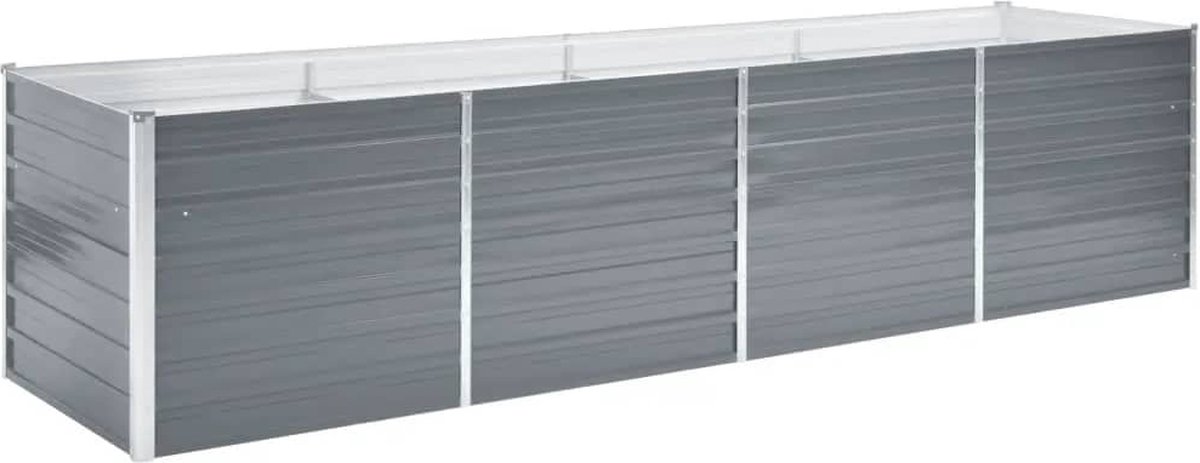 Vidaxl Plantenbak Verhoogd 320x80x77 Cm Gegalvaniseerd Staal - Grijs