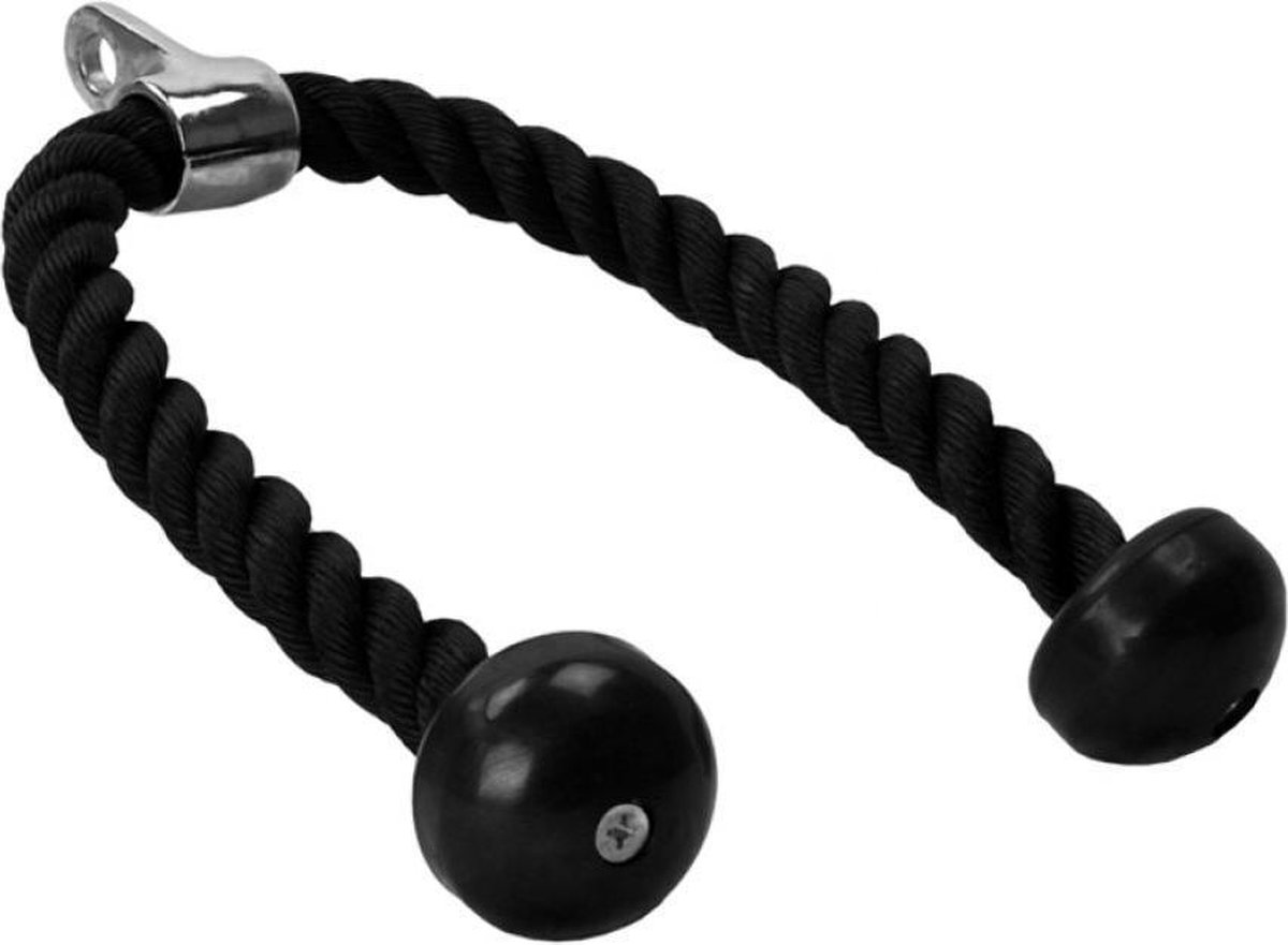Gorilla Sports Triceps Touw - 68 Cm - Nylon - Chromen Koppeling