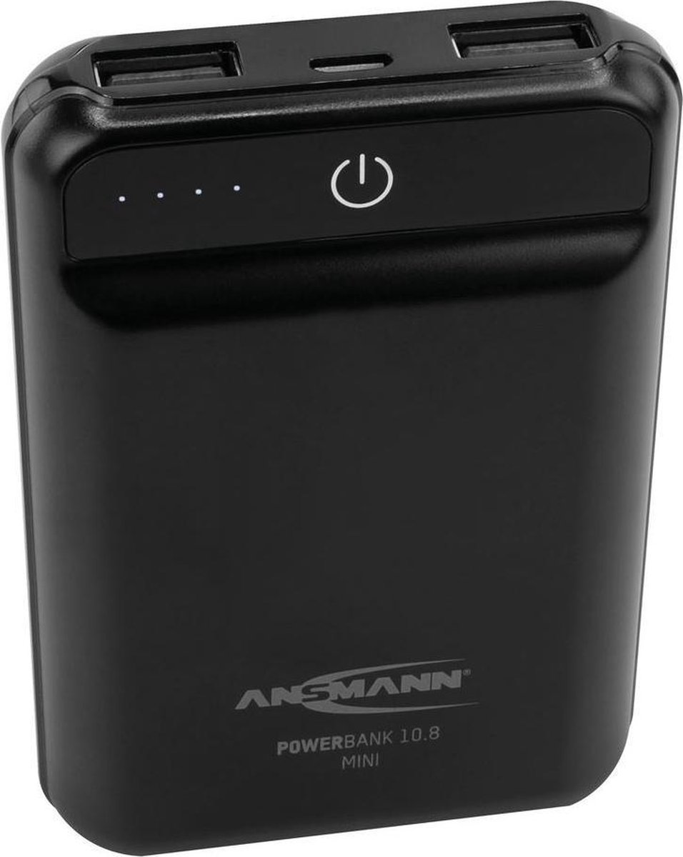 Ansmann Powerbank 10.8 Mini 10.000mah 2-poorts - Zwart