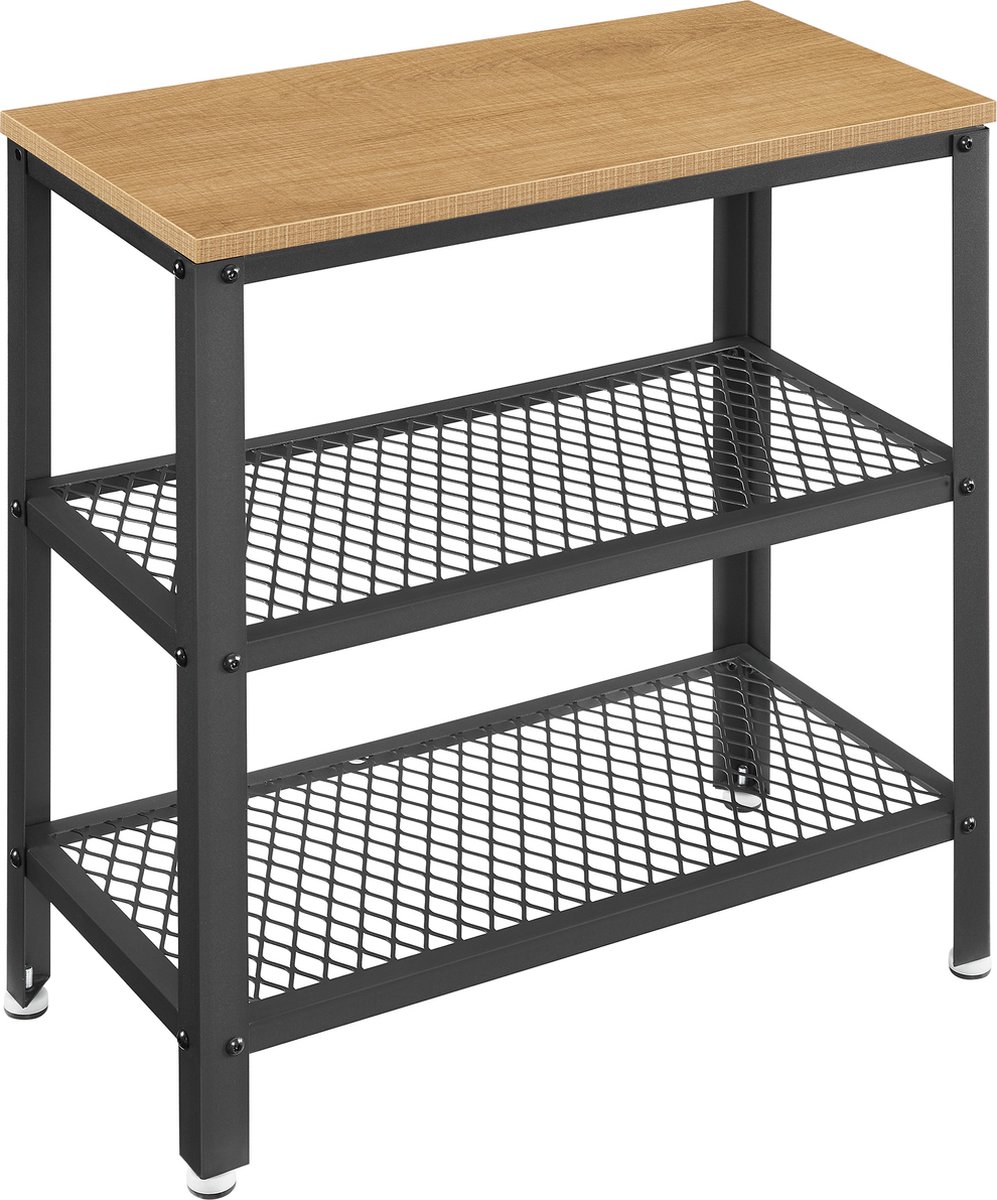 O'Daddy Wandtafel - Sidetable Met 2 Gaasplanken - 60x30x60cm - Mango - Geel