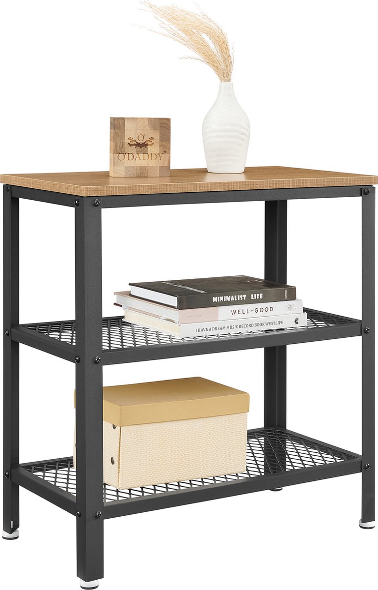 O'Daddy Wandtafel - Sidetable Met 2 Gaasplanken - 60x30x60cm - Mango - Geel