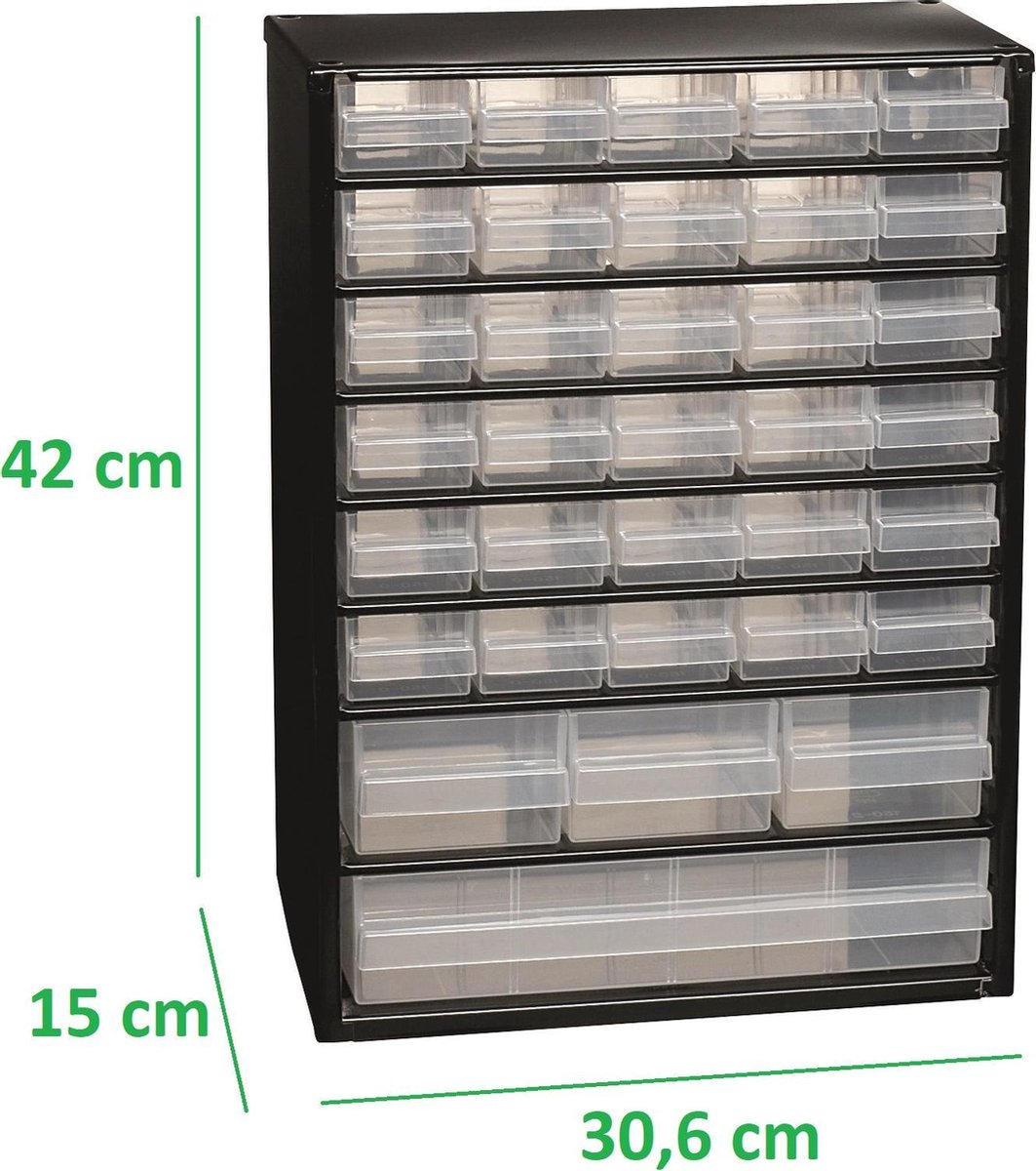 Raaco Ladekast Met 34 Laden C9-34 - Zwart