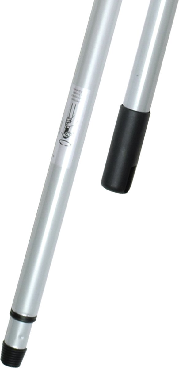 Luxe Bezemset/zilver Van Metaal Inclusief Telescoopsteel 200 Cm Voor Binnen - Bezem - Bruin