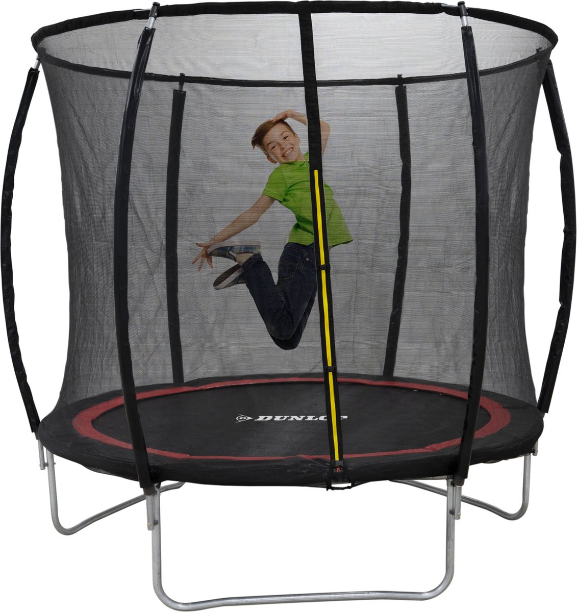 Dunlop Trampoline 6ft - 183 X 50 Cm - Trampoline Met Veiligheidsnet 200 Cm - Kinder Trampoline - Max. 80 Kg - Zwart/ - Rood