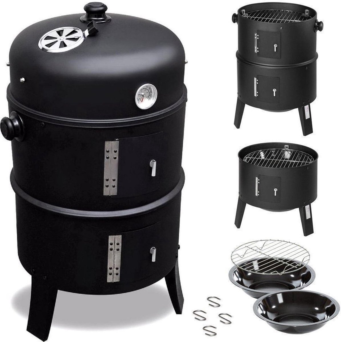 MaxxGarden Smoker - Barbecue Grill - 40x72cm - Zwart