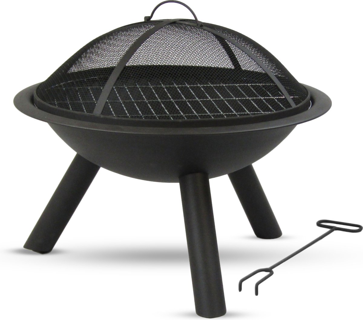 MaxxGarden Vuurschaal/barbecue Met Vonkenscherm - Ø 56 Cm - Zwart