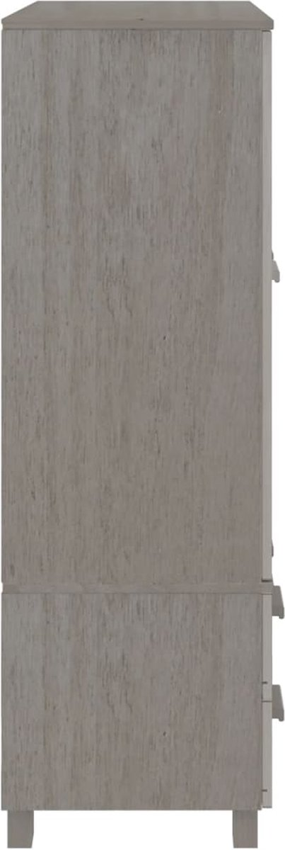 Vidaxl Kledingkast 99x45x137 Cm Massief Grenenhout Licht - Grijs