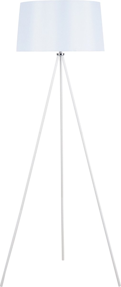 Staande Vloerlamp Op Statief Minimalistisch Design - Staande Lamp Op Driepoot Modern 40w - 48 X 156 Cm - Wit