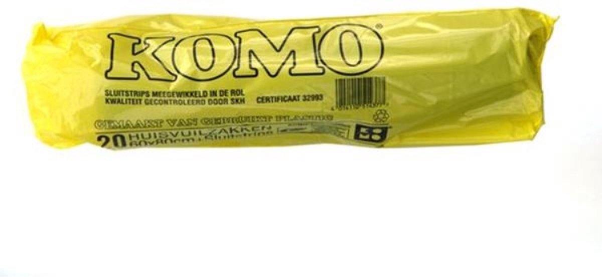 Komo Afvalzak 60x80cm Ldpe 55mu Gr/rl20