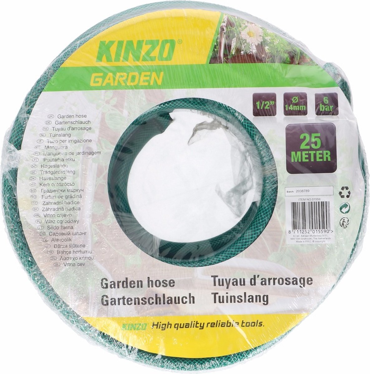 Tuinslang Set 25 Meter Inclusief 2 Stuks Opzetstukken / Sproeikoppen En Tuinslang Houder - Tuinsproeier Set 4-delig