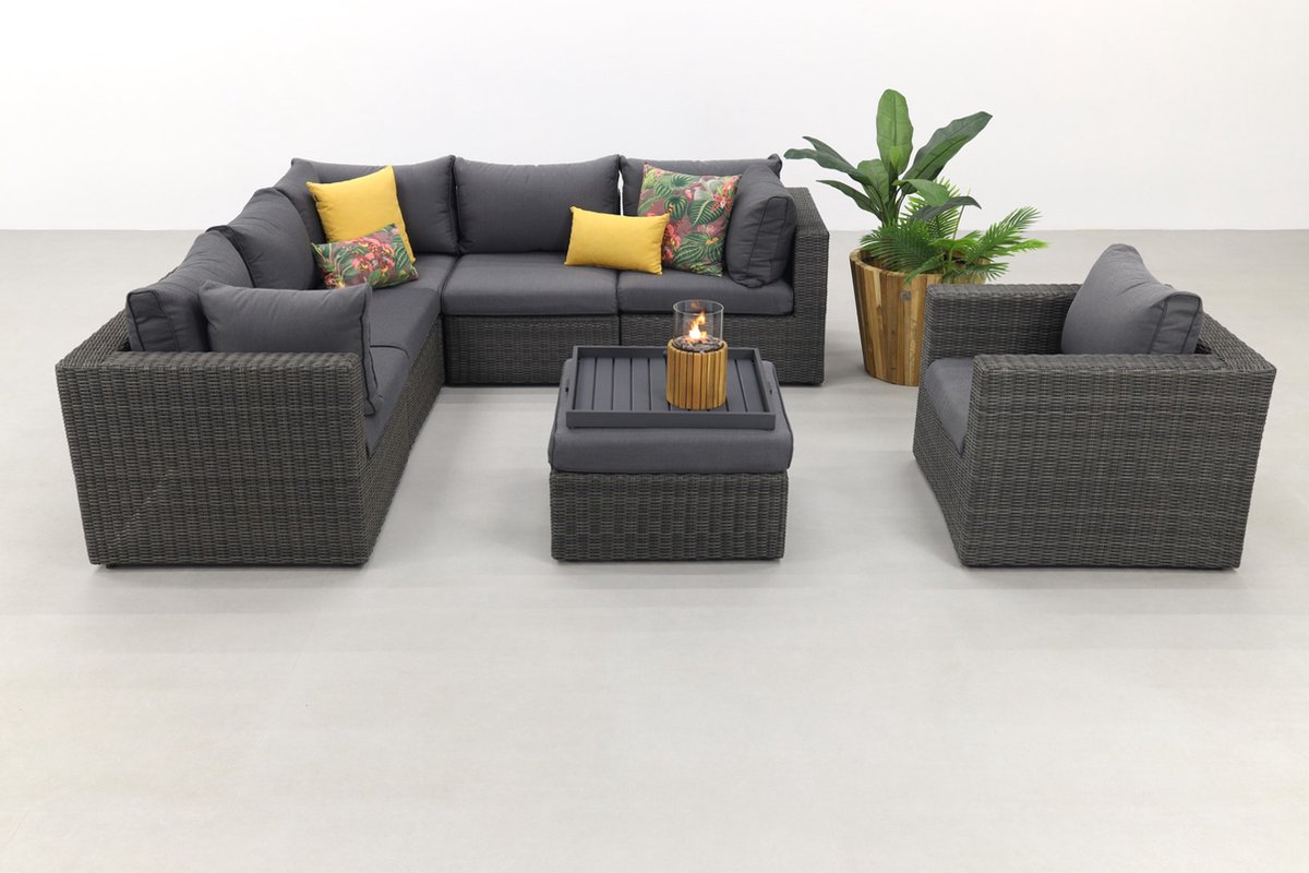 SUNS Loungeset Garda Inclusief Fauteuil - Antraciet - Grijs