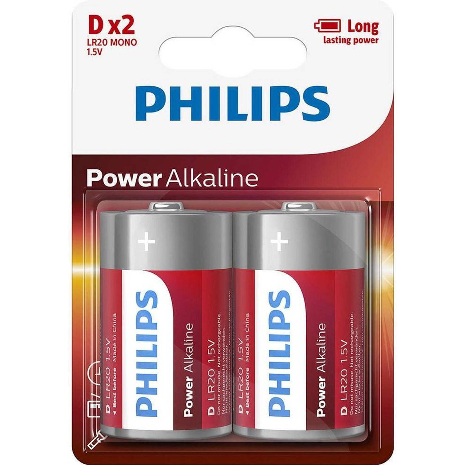 Philips Power Alkaline D/lr20 Blister 2