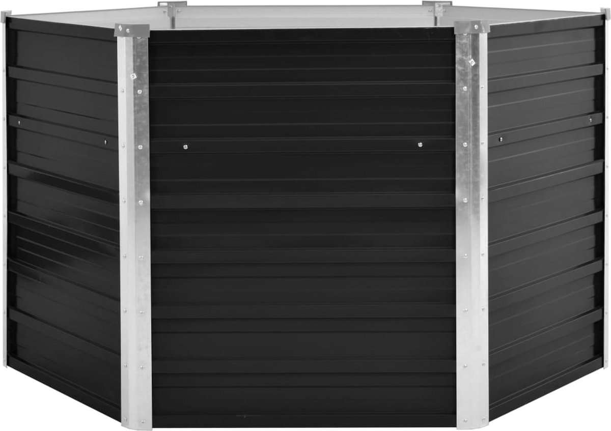 Vidaxl Plantenbak Verhoogd 129x129x77cm Gegalvaniseerd Staal Antraciet - Grijs