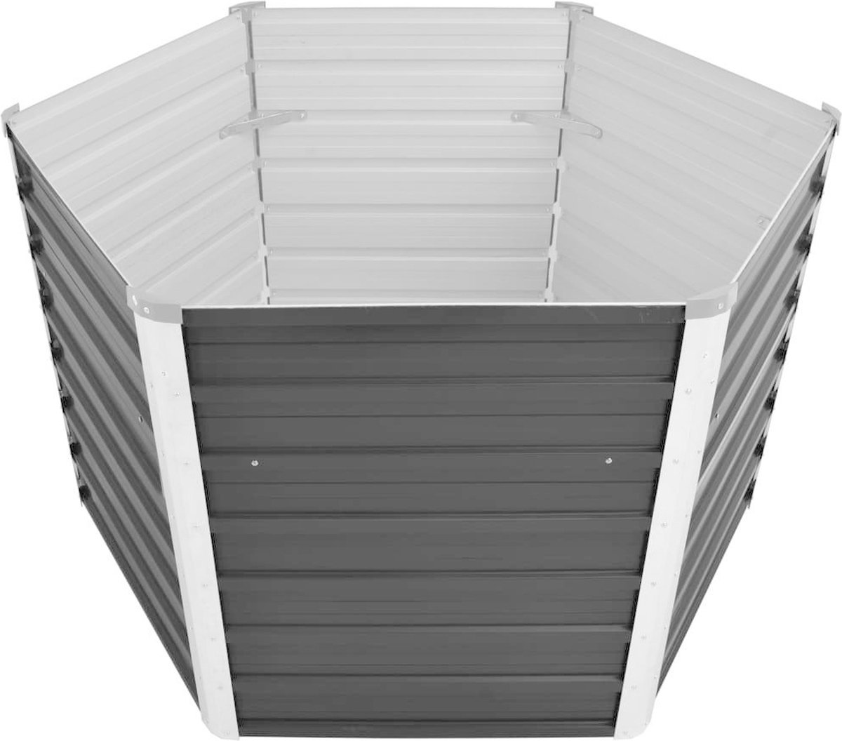 Vidaxl Plantenbak Verhoogd 129x129x77cm Gegalvaniseerd Staal Antraciet - Grijs