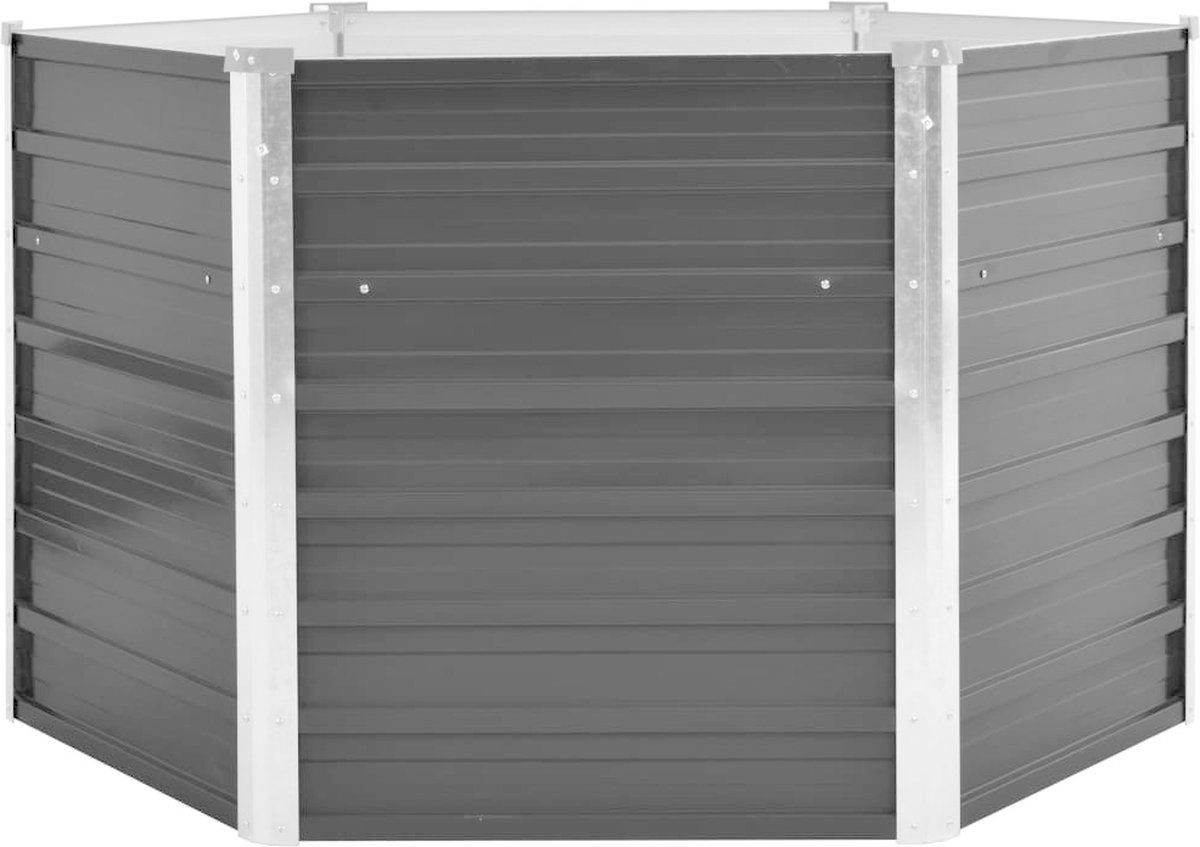 Vidaxl Plantenbak Verhoogd 129x129x77cm Gegalvaniseerd Staal Antraciet - Grijs