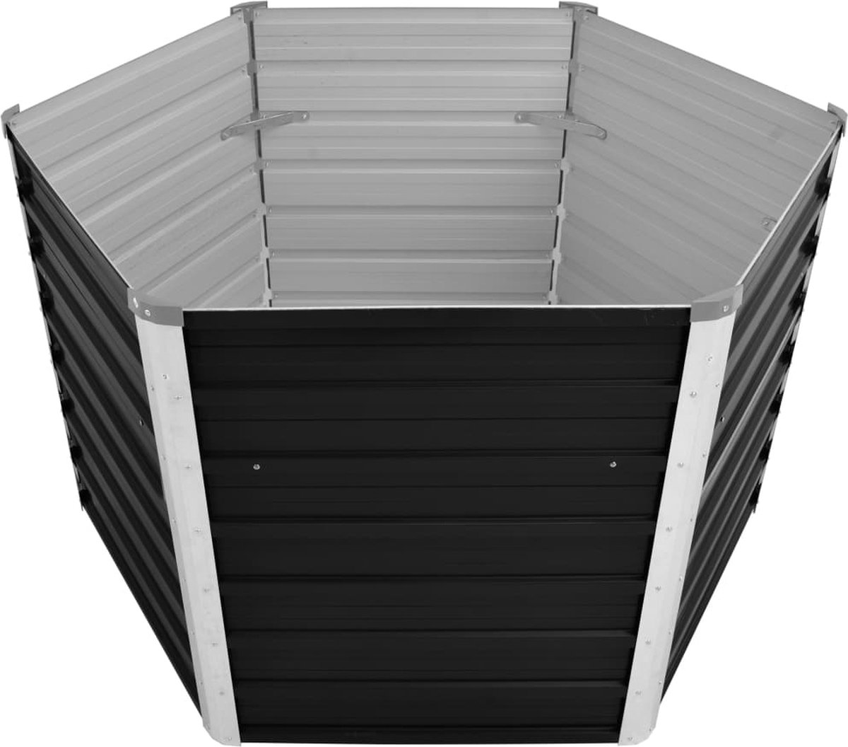 Vidaxl Plantenbak Verhoogd 129x129x77cm Gegalvaniseerd Staal Antraciet - Grijs