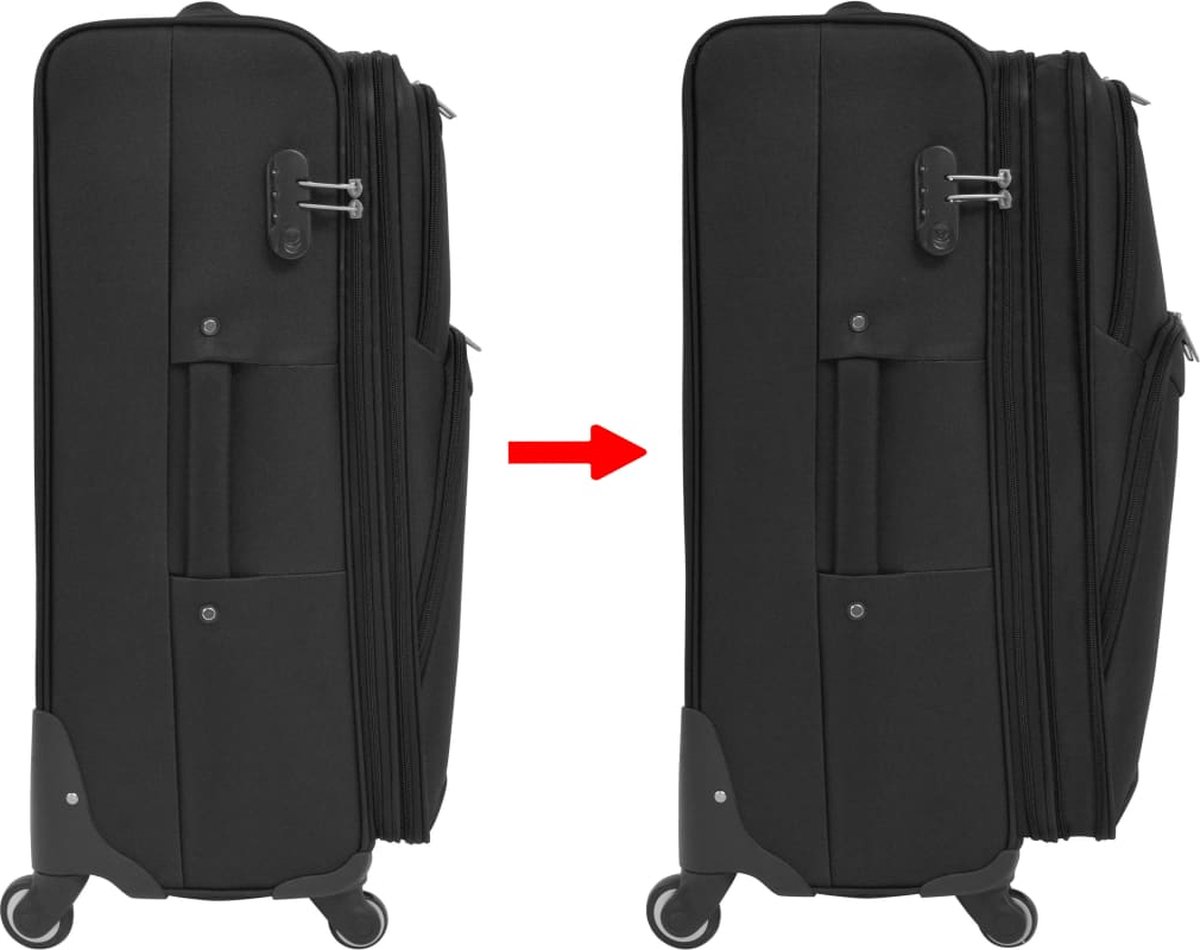 Vidaxl Trolleyset 3-delig - Zwart